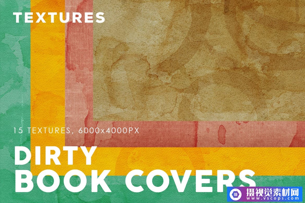 水渍咖啡渍墨水渍做旧图书封面肌理纹理素材 Dirty Book Cover Textures插图