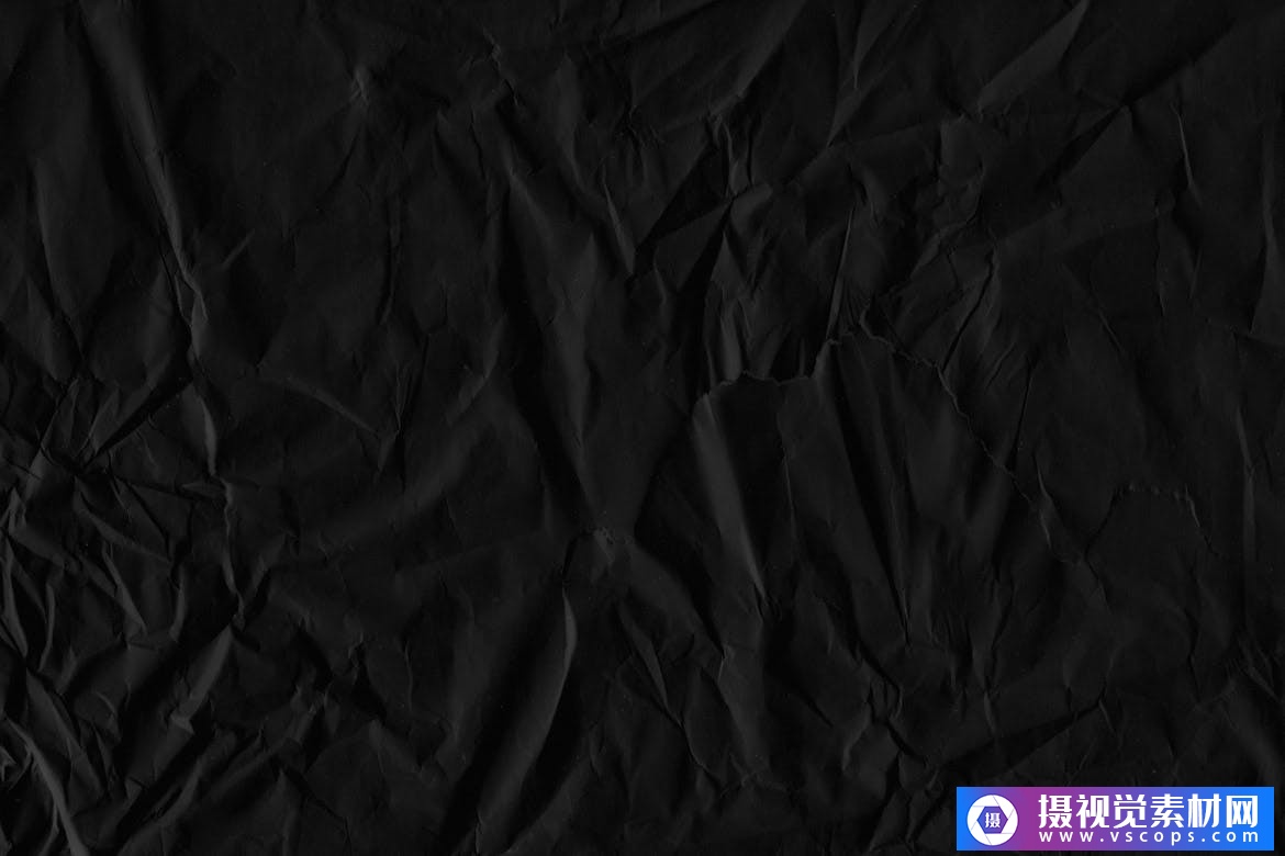 黑色皱褶纸张材质纹理素材 Black Crumpled Paper Textures插图4