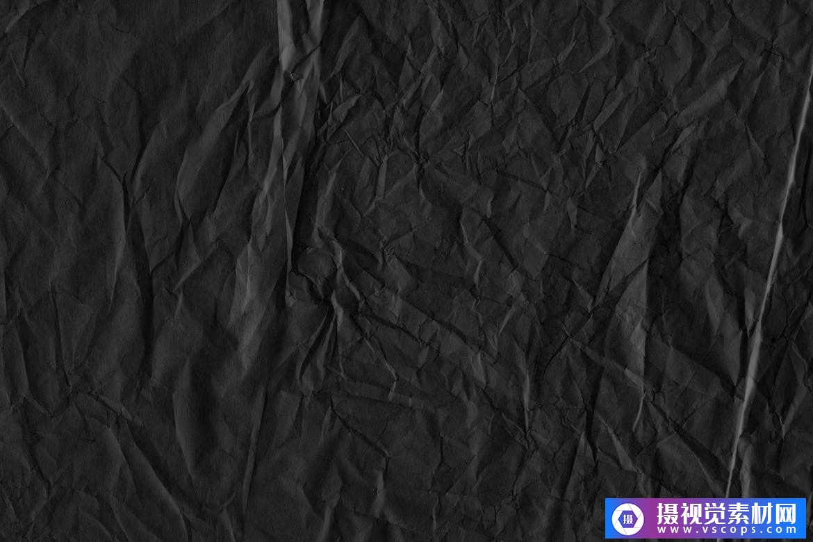 黑色皱褶纸张材质纹理素材 Black Crumpled Paper Textures插图6