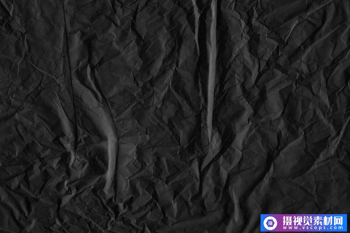 黑色皱褶纸张材质纹理素材 Black Crumpled Paper Textures插图7